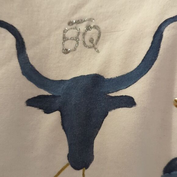 Vintage 80s Southwestern single stitch puffy paint sequin top - Picture 4 of 10